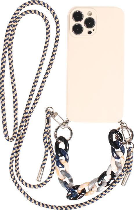 Actual product image PhoneLook Sleeve Silicone Gel with Necklace Rope & Decoration Stone Chain (Apple iPhone 13 Pro Max)