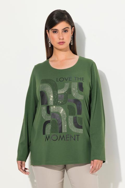 Immagine prodotto Ulla Popken Maglia classica con stampa grafica, scollo a girocollo e maniche lunghe (42, 44)