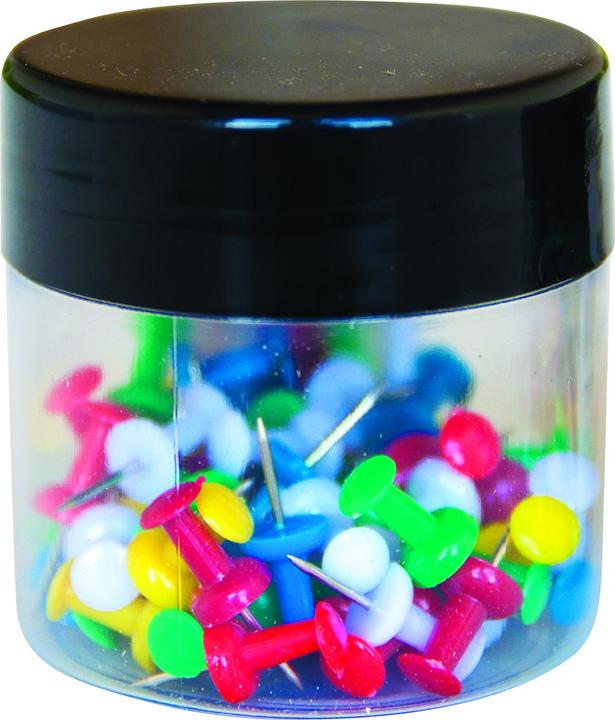 Produktbild Q-Connect Fassnadeln, im Plastikglas, 60 Stück, Farbmischung (60 x 60 cm)