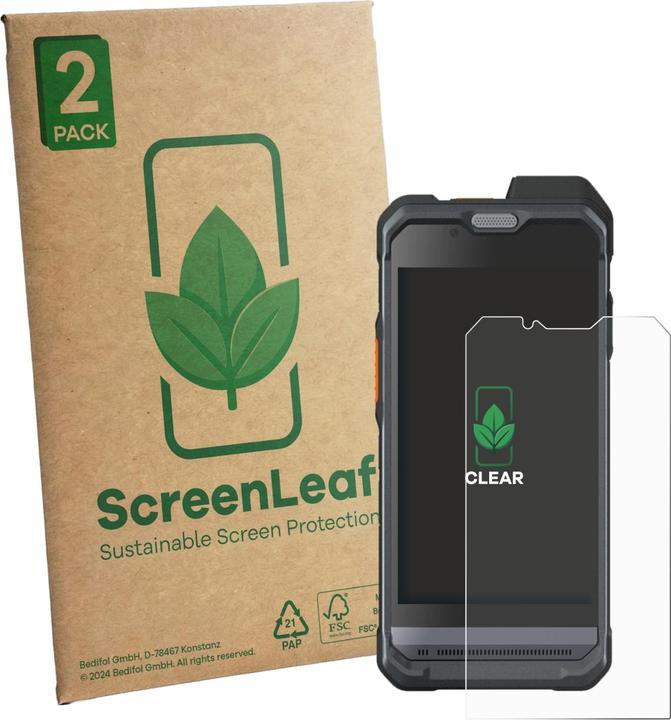 Produktbild ScreenLeaf Schutzfolie für Hytera PNC460 nachhaltiger Displayschutz Display Schutz Folie Klar Transparent