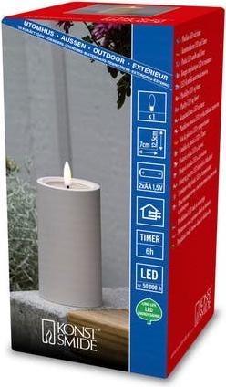 Image du produit LED Kunststoffkerze sand 1873-970 Aussen 1873-970 6h Timer D7 H12,5cm 2xAA (1 x)