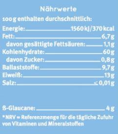 Nährwerte und Zutaten Bauckhof Haferflocken Kleinblatt (475 g)