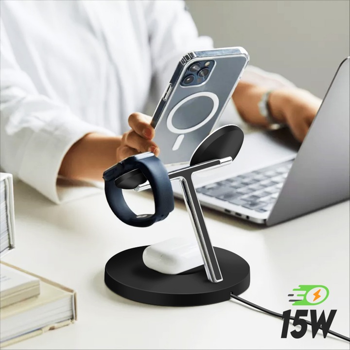 Immagine prodotto Belkin BoostCharge Pro 3-in-1 Ladegerät mit MagSafe (15 W)
