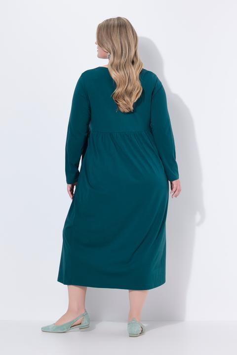 Produktbild Ulla Popken Maxikleid, A-Linie, V-Ausschnitt, Langarm (58)