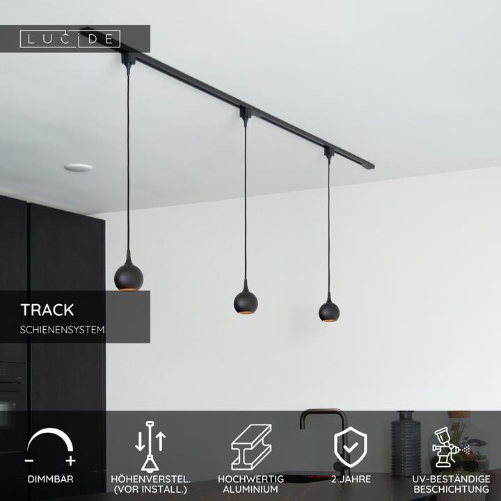 Image du produit Lucide TRACK FAVORI suspension - Système de rail - 1xGU10 - Noir 09956/01/30 (GU10)