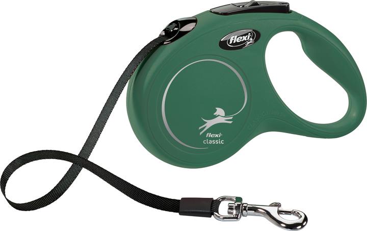 Produktbild Flexi New Classic bånd S, 5M, 15KG, olivengrøn (S)