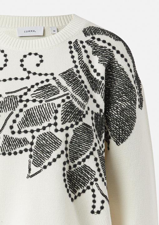 Produktbild Comma Strickpullover Strickpullover mit grosser Stickerei (36)