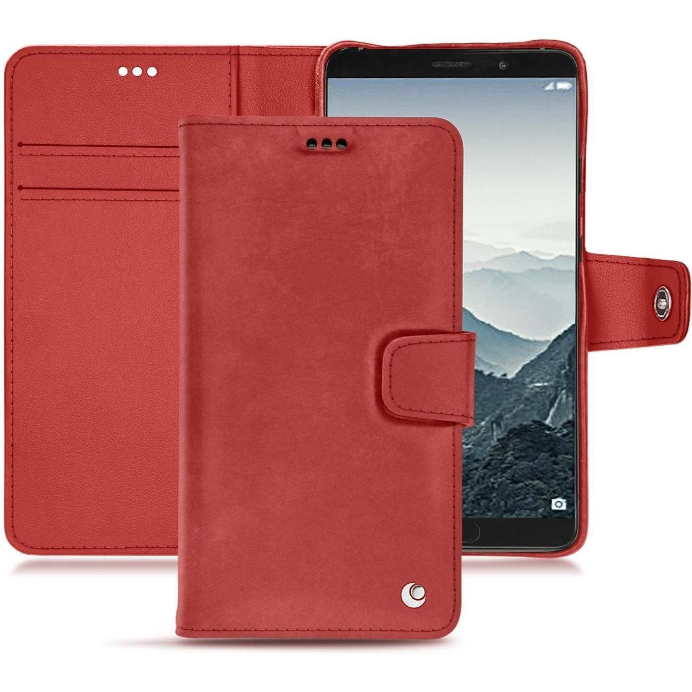 Noreve Lederschutzhülle Wallet (Huawei Mate 10), Smartphone Hülle, Rot