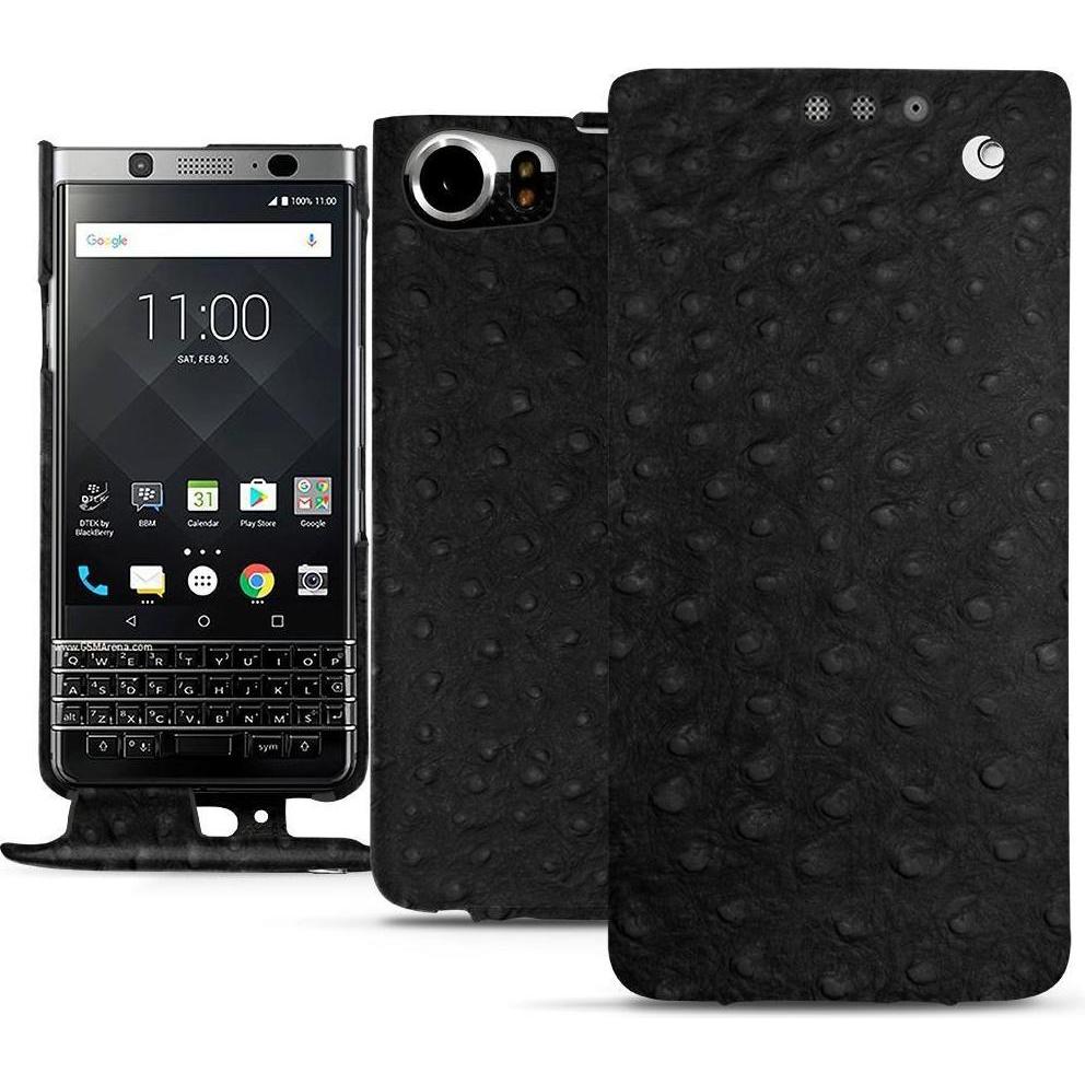 Noreve Lederschutzhülle vertikal (Blackberry KEYone), Smartphone Hülle, Schwarz
