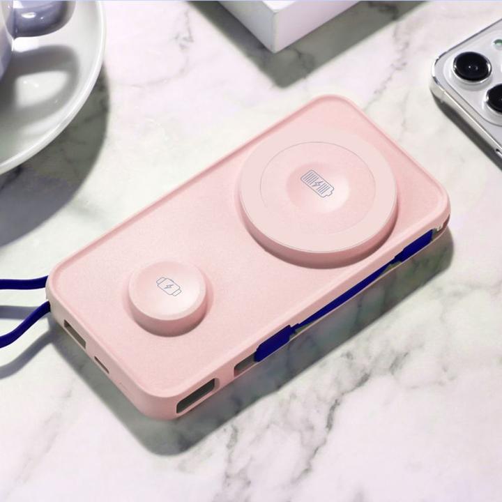 Produktbild 3MK Powerbank PastelUp 10,000mAh 22.5W z Magsafe + ładowanie Apple Watch różowy (10000 mAh, 22.50 W, 37 Wh)