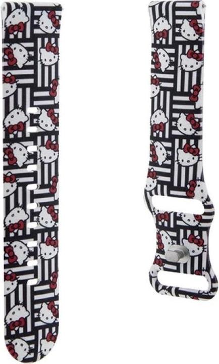 Immagine prodotto Hello Kitty Pasek Uniwersalny HKUWLSDIESK Silicone Heads & Stripes cinturino nero 22mm (22 mm, Acciaio inossidabile, In plastica, Silicone)