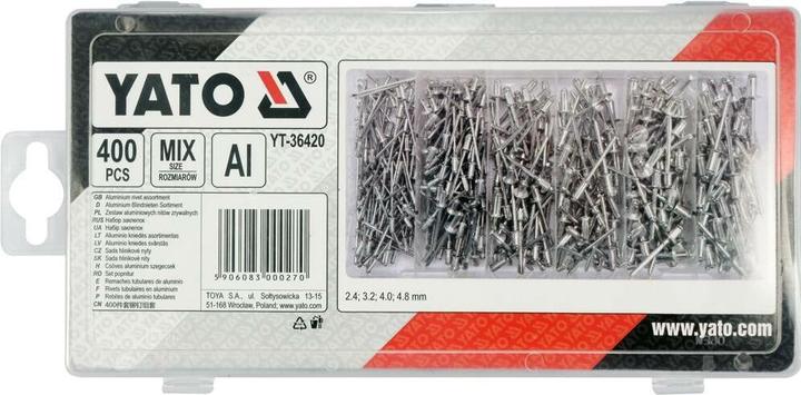 Actual product image Yato 400 Pcs Blind Rivets Assortment