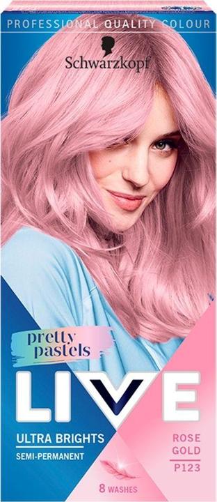 Produktbild Schwarzkopf Live Ultra Brights Pretty Pastels hair dye P123 Rose Gold (P123 Rose Gold)