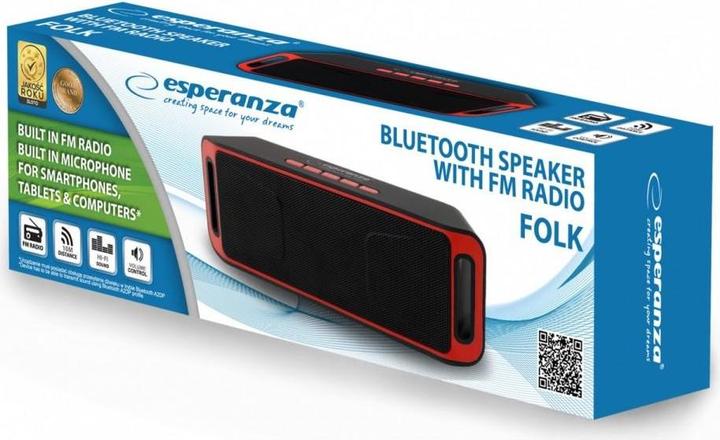 Actual product image Esperanza EP126KR FOLK - Bluetooth speaker with integrated FM radio (USB power delivery)
