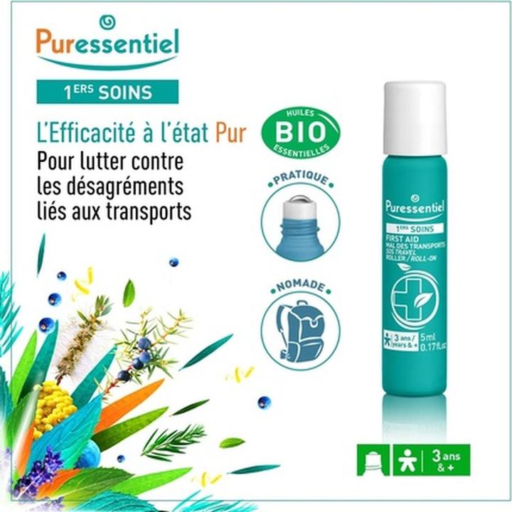 Produktbild Puressentiel First Aid Transport Sickness Roller with 7 Essential Oils 5ml (Hygieneprodukt)