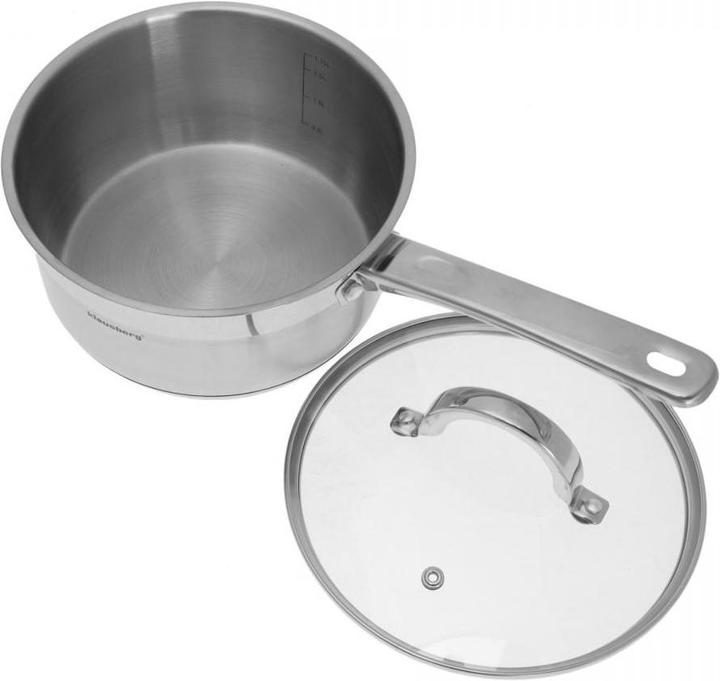 Pentola con coperchio e manico kb-7134, 2,1 litri, 18 cm, in acciaio INOX