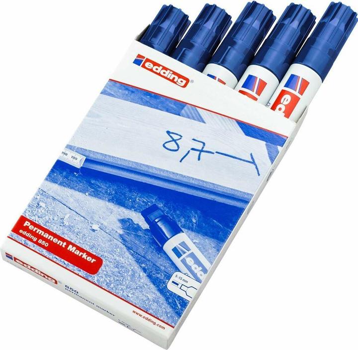 Produktbild Edding 850 Permanent Marker, Keilspitze, versch. Farben (5 x)