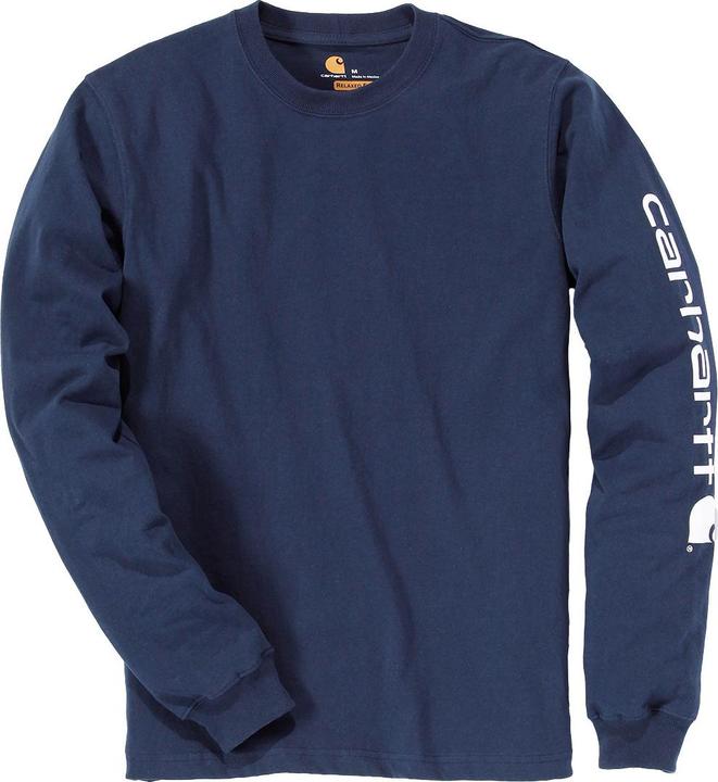Carhartt Long Sleeve Navy Blue Logo T-Shirt (XL)
