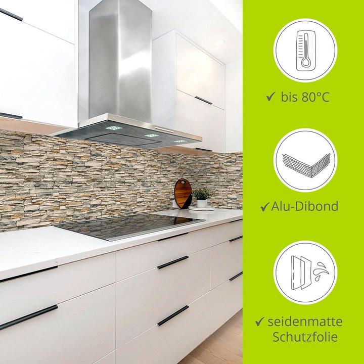 Image du produit Artland Dos de cuisine en aluminium Vieux mur de briques brun