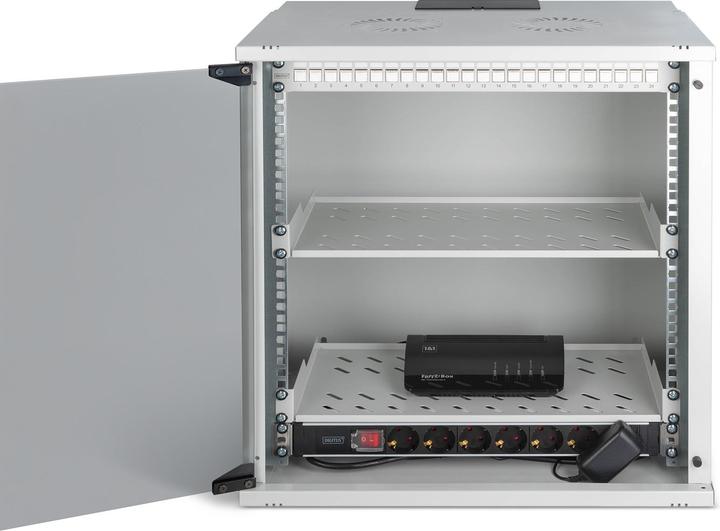 Actual product image Digitus 19" network set, 12U wall-mounted housing and accessories, gr SOHO PRO version (12 RU, 19 inch rack)