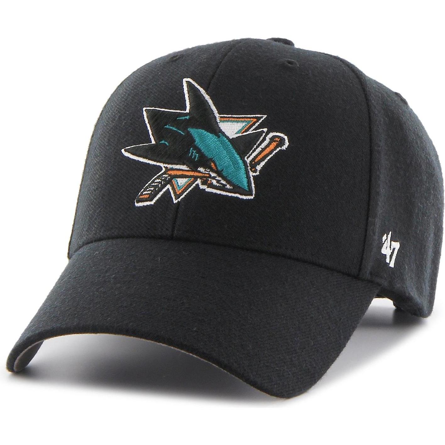 47 Brand, Uomini, Cappellino, Rilassato in forma NHL San Jose Sharks, Nero, (Taglia unica)