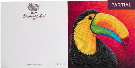 Image du produit Craft Buddy Toucan, carte 18x18cm Crystal Art