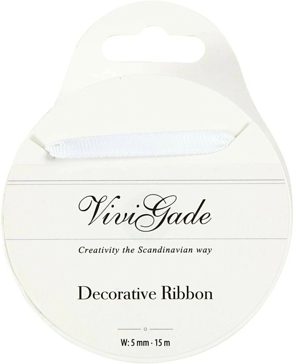 Actual product image Creativ Company Textile ribbon 15 m White (Gift ribbon, 1 x)
