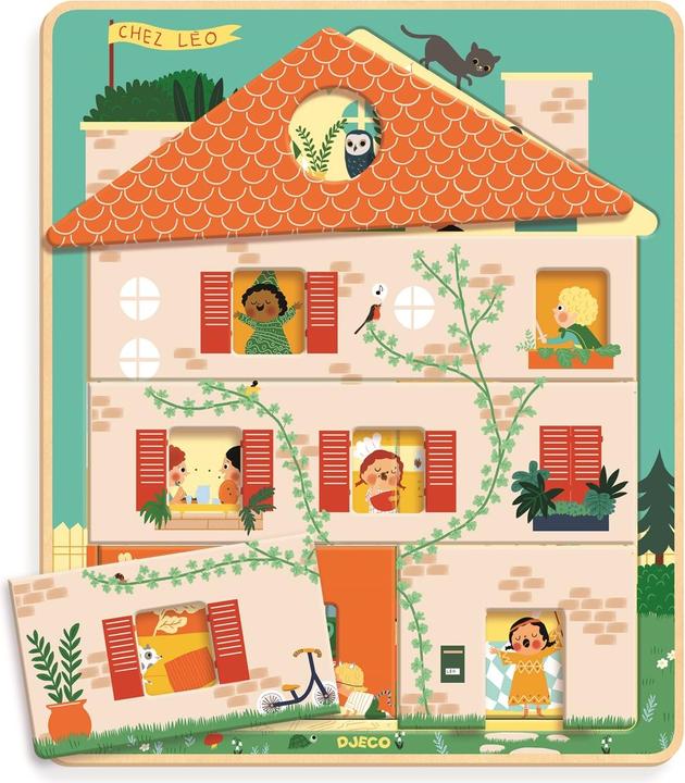 Immagine prodotto Djeco Schichtpuzzle Chez Leo (12 pezzi)