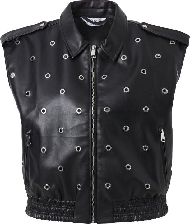 Produktbild Studio Untold Fakeleder-Weste, cropped Boxy Shape, Zier-Ösen (46, 48)
