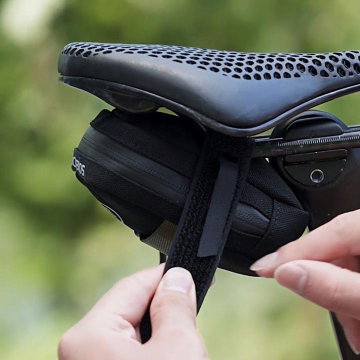Actual product image Rockbros Mini Saddle Bag with CO2 Cartridge Holder - Black/Green (Saddle bag)