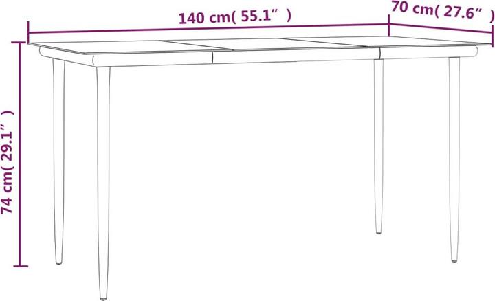 Produktbild vidaXL Garten Essgruppe (140 x 70 x 74 cm)
