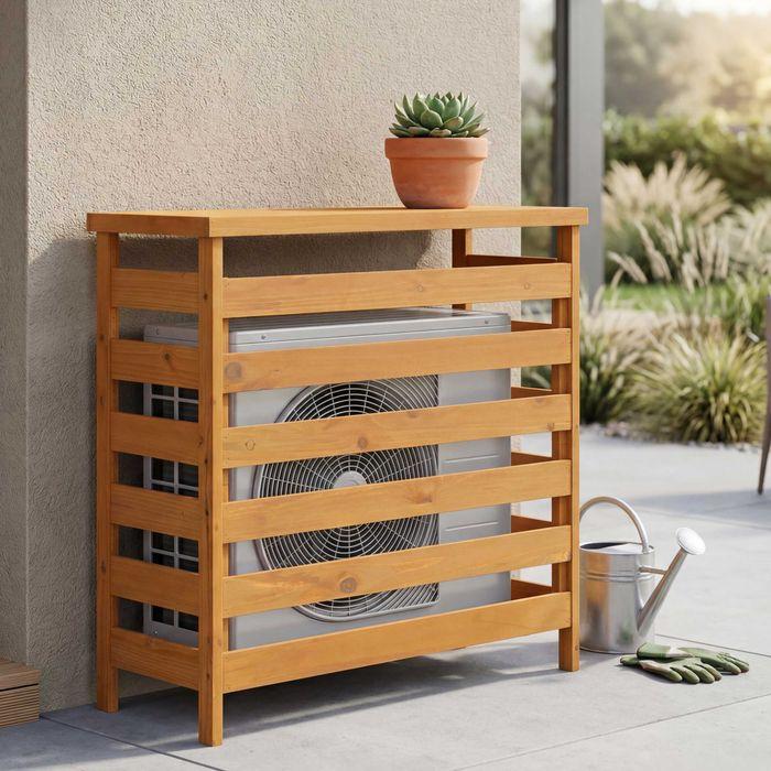 Produktbild Mendler Verkleidung für Klimaanlage/Wärmetauscher Q15, Abdeckung Holz FSC®-zertifiziert 78x84x32cm, natur