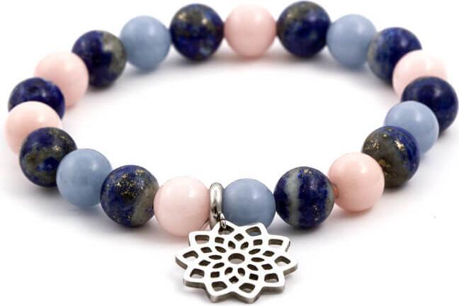 Actual product image Beneto Bead bracelet made of jade. lapis lazuli and angelite MINK70 / 17
