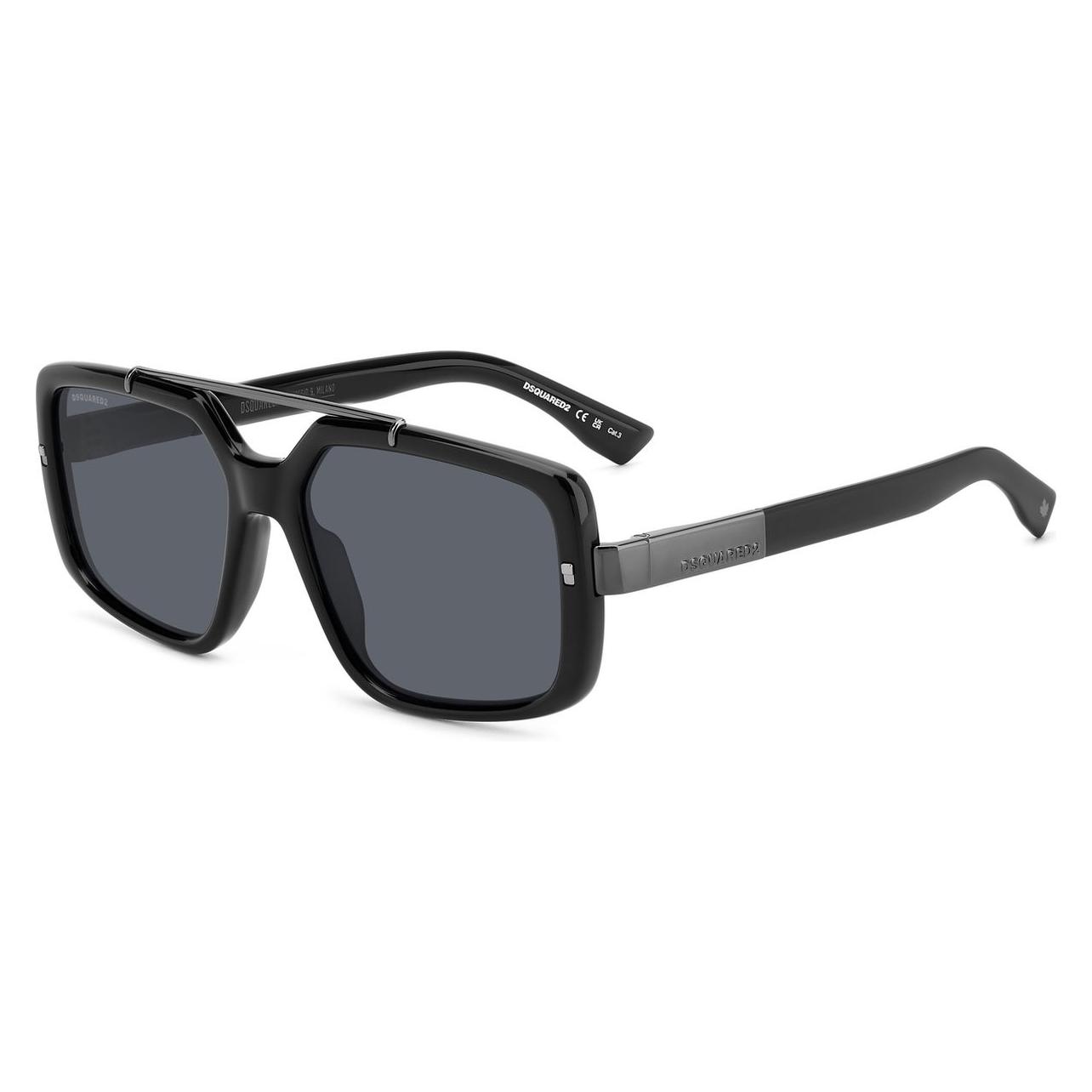 Dsquared2, Sonnenbrille, DSQUART2 D2 0120/S Rechteckige Acetat -Sonnenbrille Für Männer
