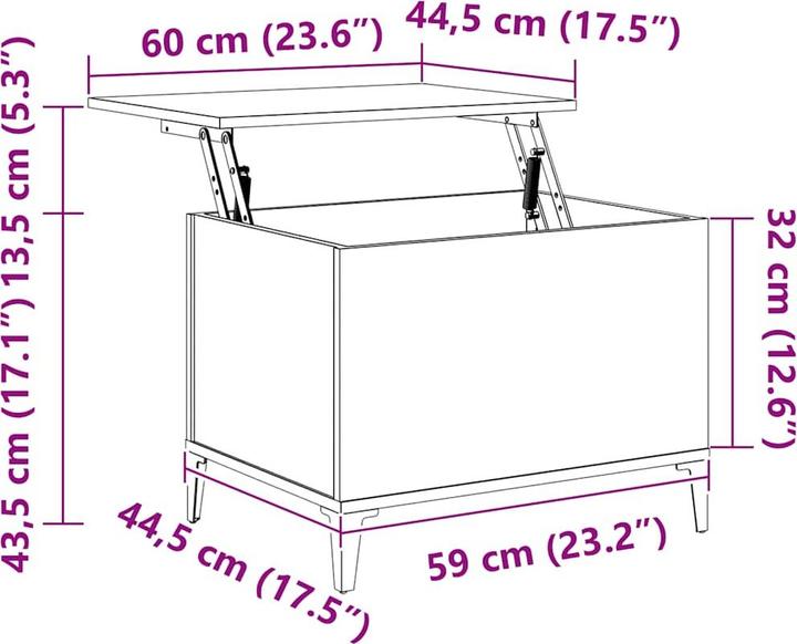 Image du produit vidaXL Couchtisch (60 x 44.50 x 45 cm)