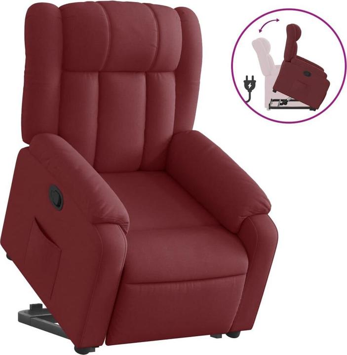 Produktbild VidaXL Relaxsessel Aufstehhilfe Sessel Fernsehsessel Liegesessel Weinrot Stoff