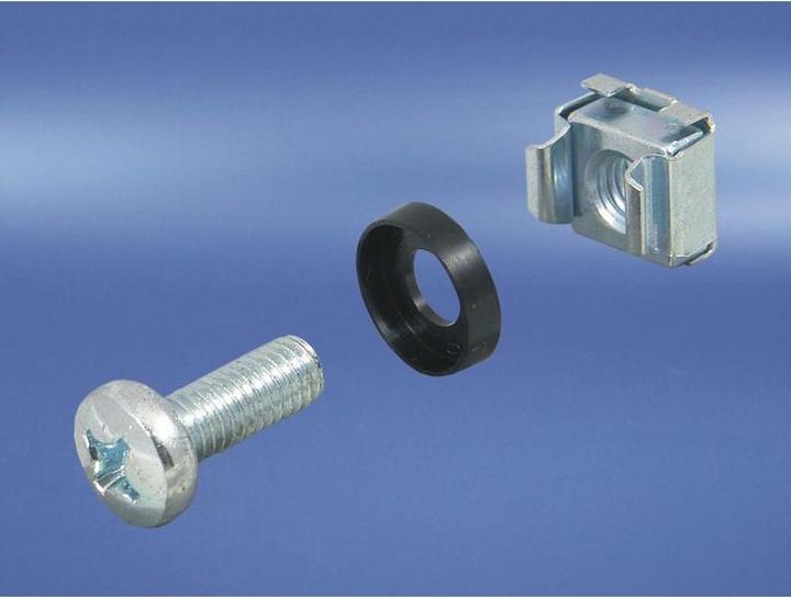 Produktbild Schroff 19"-Befestigungssatz (Schraube, Scheibe, Mutter) - BEFESTIGUNGSSATZ M6 100STK