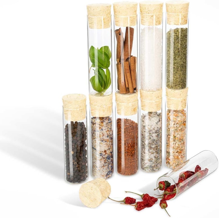 Tuuters 25er-Set Gewürzgläser mit Natur-Korken (0.07 l)