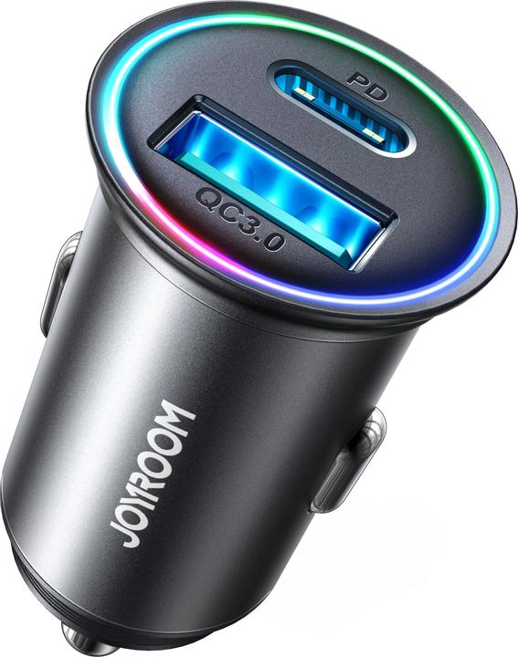 Joyroom W PD+QC. Metal car charger JR-CCN