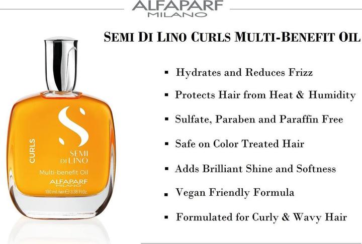 Immagine prodotto Alfaparf Olio Multi-Benefici Semi Di Lino Curls (100 ml)