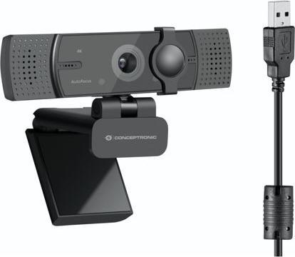 Productafbeelding Conceptronic AMDIS -UltraHD autofocus webcam met dubbele microfoon (8.60 Mpx)