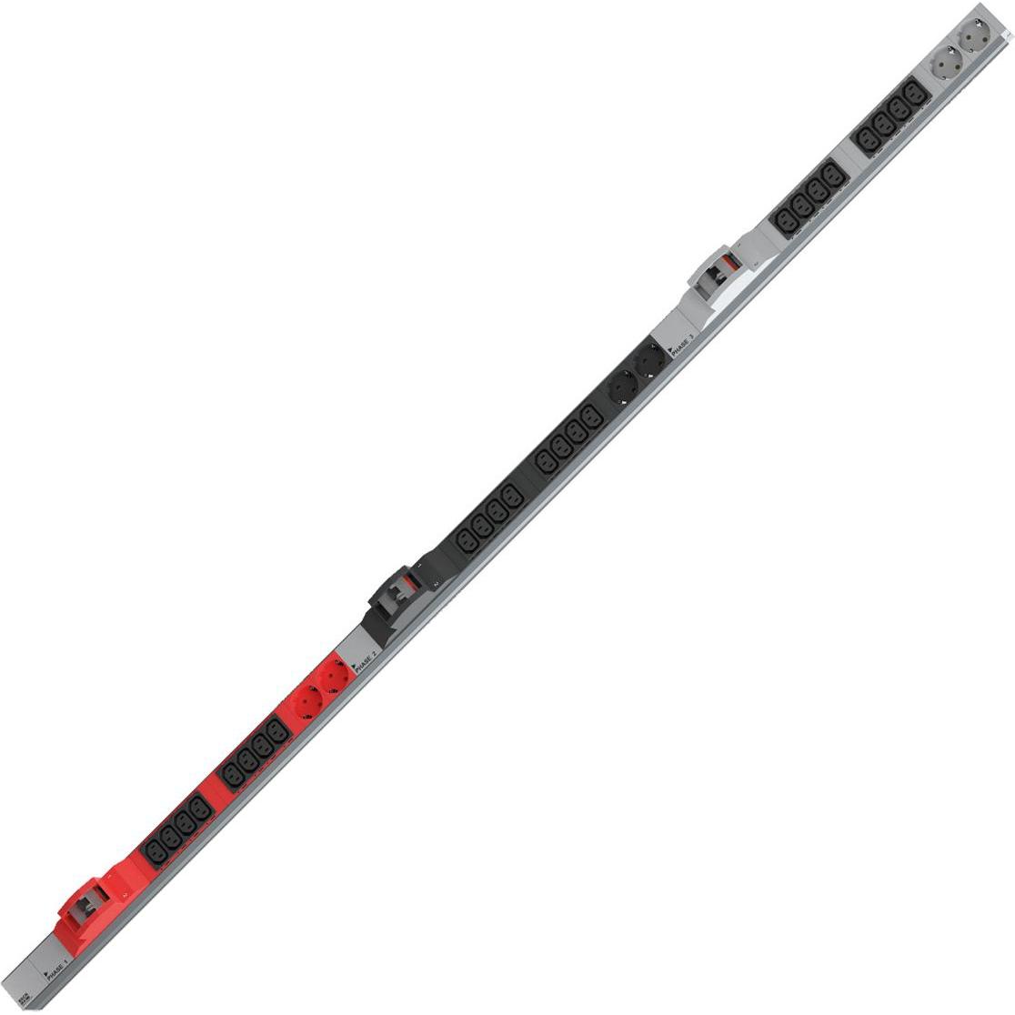Bachmann IT PDU ALU 1HE 24x C13 6x Schutzkontakt 6LS CEE 3x 32A rot, USV Zubehör