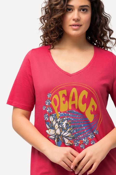 Produktbild Ulla Popken T-Shirt, Pailletten, Classic, V-Ausschnitt, Halbarm (46, 48)