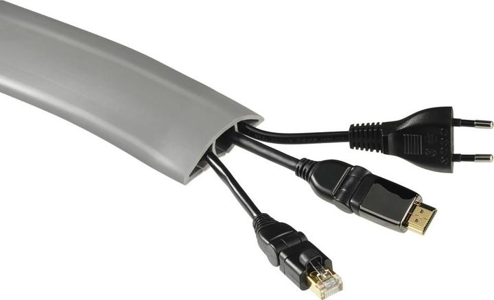 Produktbild Hama Flexibler Kabelkanal, selbstklebend, halbrund, 180 x 6 x 1 cm, PVC, Grau (Kabelkanal, 1800 mm)