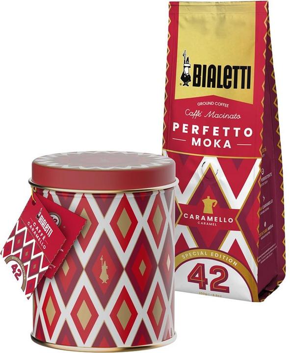 Bialetti Gemahlener Kaffee Perfetto Moka Caramello Espresso Dose (Dunkle Röstung, 250 g)