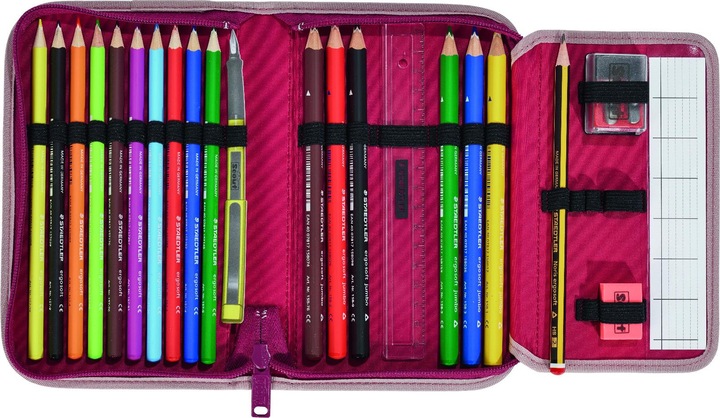 Produktbild Scout Schüler-Etui gefüllt Pink Dino 23-teilig