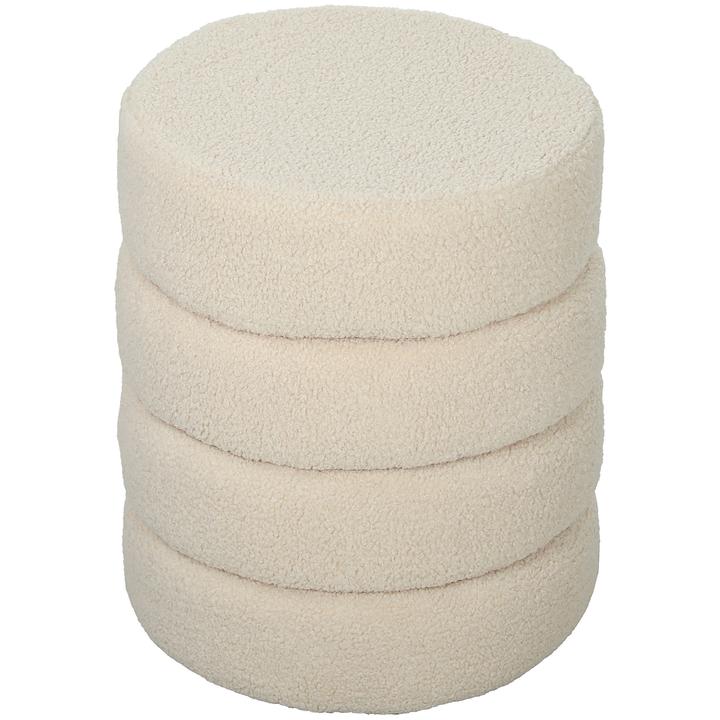 Produktbild Homcom Fusshocker Polyester, Schaumstoff Beige