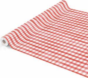 Via Chasse Tischdecke PVC 140 Cm Gingham Rot