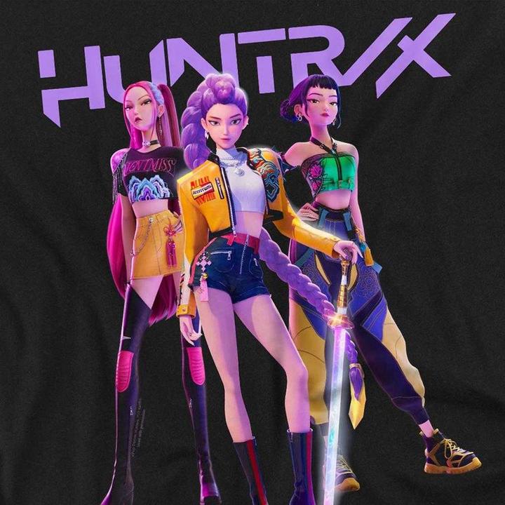 Image du produit K-Pop Demon Hunters - T-shirt motif Huntr/X style Photo de groupe - Adulte (L)