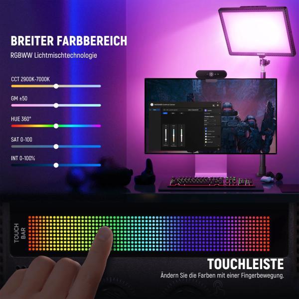 Actual product image Neewer Streaming-Leuchte GL1C mit Tischhalterung und Tuch (Video light)